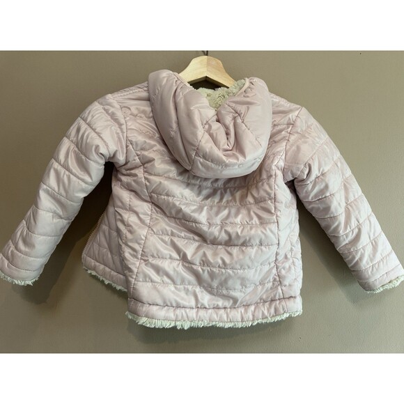 The North Face Reversible Mossbud Swirl Insulated Jacket Pink Toddler Girl 3T - Picture 7 of 12